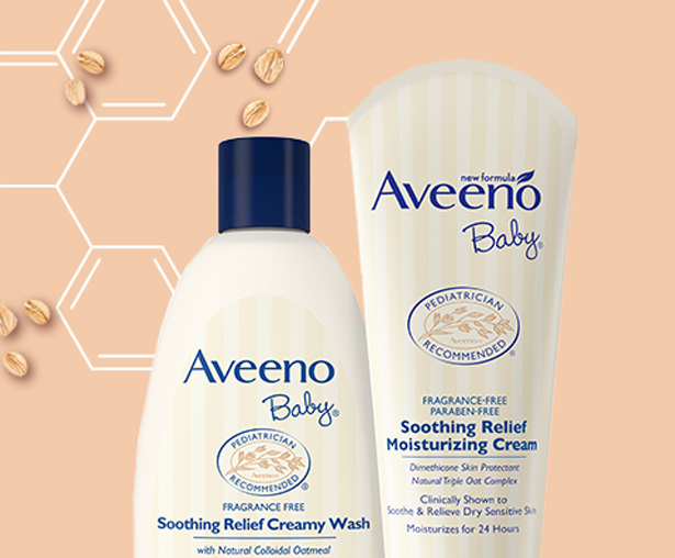 fragrance free baby wash and baby lotion from aveeno